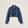 Navy Denim Blouson Jacket | Miu Miu