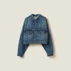 Navy Denim Blouson Jacket | Miu Miu