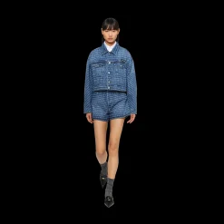 Navy Denim Blouson Jacket | Miu Miu
