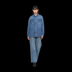 Navy Denim Blouson Jacket | Miu Miu