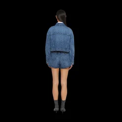 Navy Denim Blouson Jacket | Miu Miu