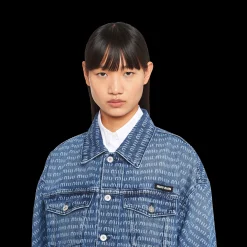 Navy Denim Blouson Jacket | Miu Miu
