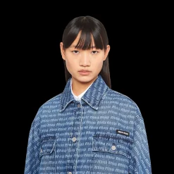 Navy Denim Blouson Jacket | Miu Miu