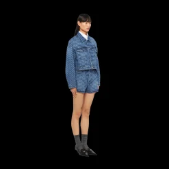 Navy Denim Blouson Jacket | Miu Miu