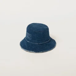 Navy Denim Bucket Hat | Miu Miu