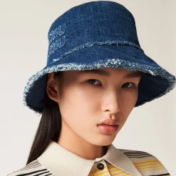 Navy Denim Bucket Hat | Miu Miu