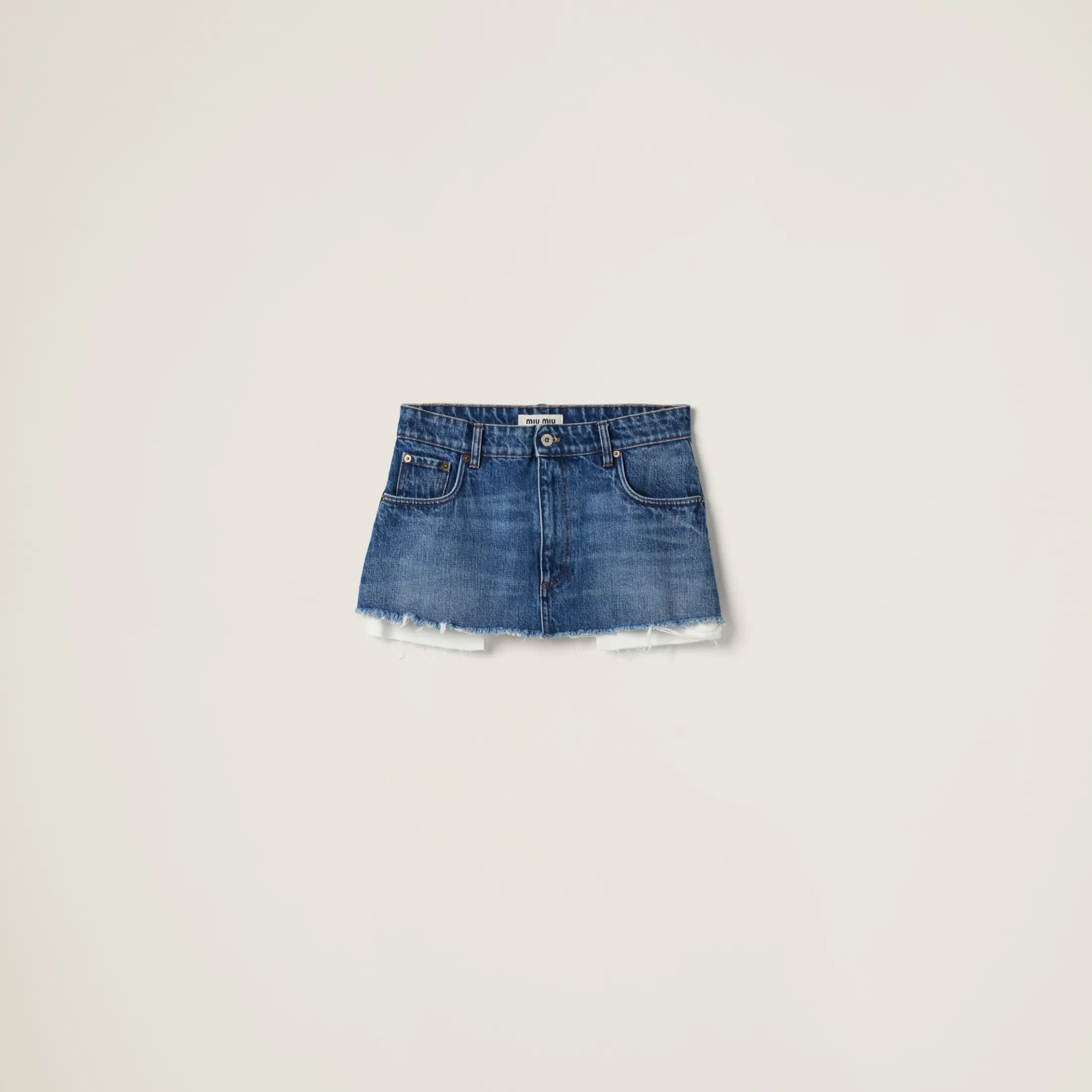 Navy Denim Miniskirt | Miu Miu
