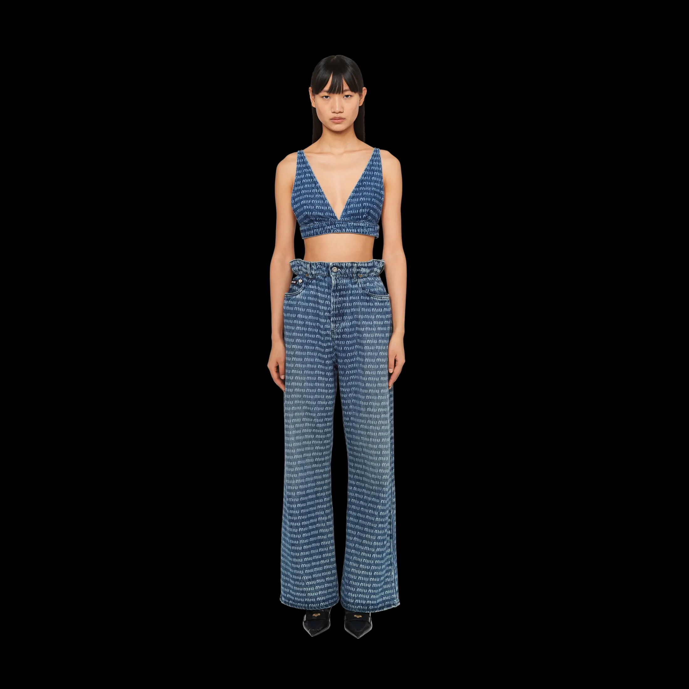 Navy Denim Pants | Miu Miu
