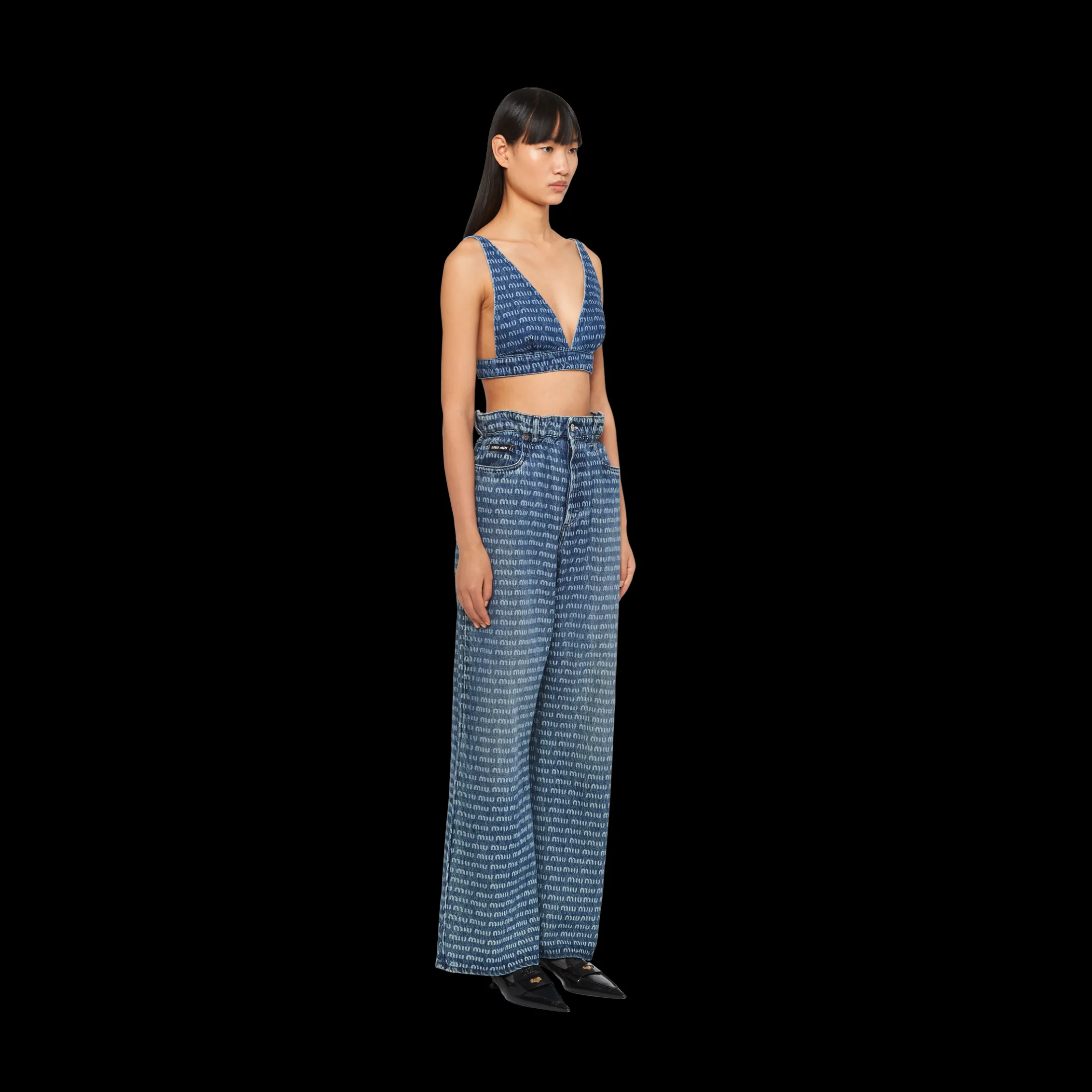 Navy Denim Pants | Miu Miu
