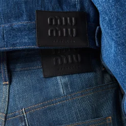 Navy Denim Shorts | Miu Miu