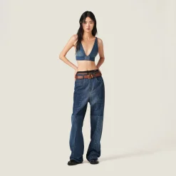 Navy Denim Top | Miu Miu