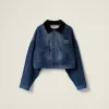 Navy Denim Trucker Jacket | Miu Miu