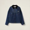 Navy Denim Trucker Jacket | Miu Miu