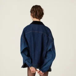 Navy Denim Trucker Jacket | Miu Miu