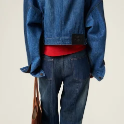 Navy Denim Trucker Jacket | Miu Miu