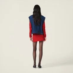 Navy Denim Trucker Vest | Miu Miu