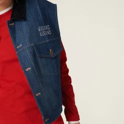 Navy Denim Trucker Vest | Miu Miu