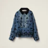 Navy Embellished Denim Trucker Jacket | Miu Miu