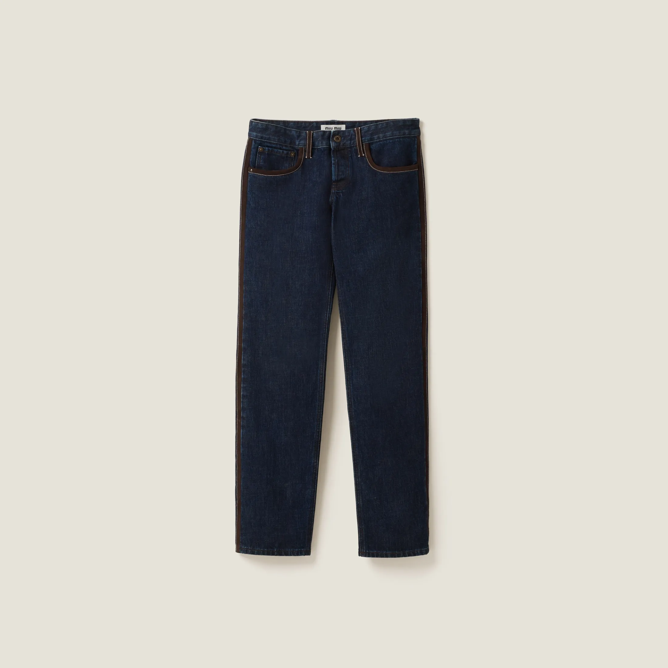 Navy Five-pocket Denim Jeans | Miu Miu