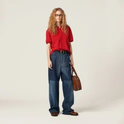 Navy Five-pocket Denim Jeans | Miu Miu