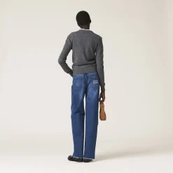 Navy Five-pocket Denim Jeans | Miu Miu