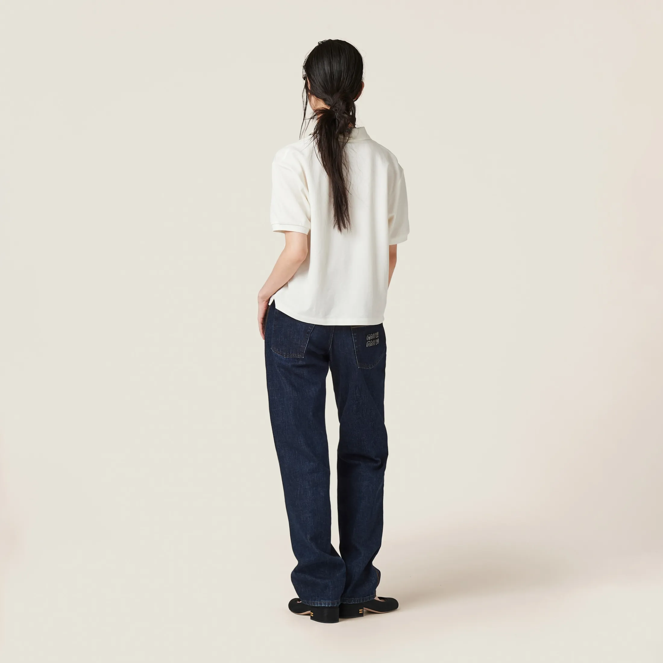 Navy Five-pocket Denim Jeans | Miu Miu