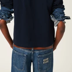Navy Five-pocket Denim Jeans | Miu Miu