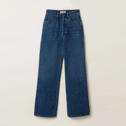 Navy Flared Denim Jeans | Miu Miu