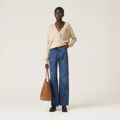 Navy Flared Denim Jeans | Miu Miu