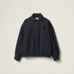 Navy Gabardine Blouson Jacket | Miu Miu