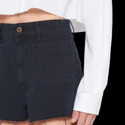 Navy Garment-dyed Drill Bermudas | Miu Miu