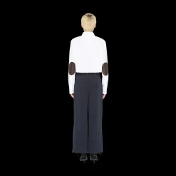 Navy Garment-dyed Drill Pants | Miu Miu