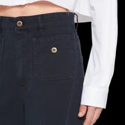 Navy Garment-dyed Drill Pants | Miu Miu