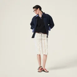 Navy Mohair Blouson Jacket | Miu Miu