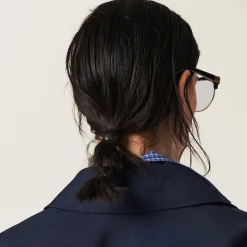 Navy Mohair Blouson Jacket | Miu Miu