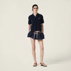 Navy Mohair Miniskirt | Miu Miu