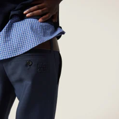Navy Mohair Pants | Miu Miu