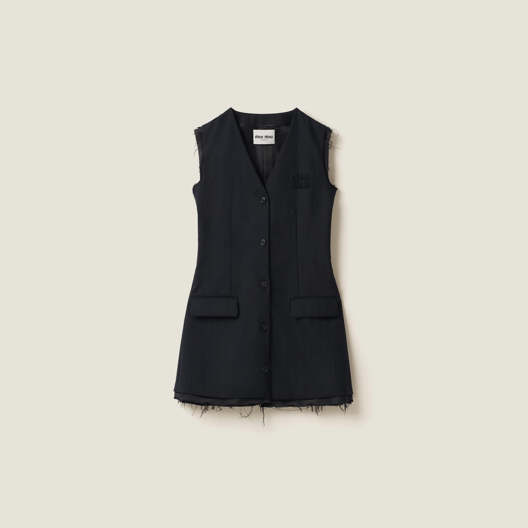 Navy Pinstriped Mini-dress | Miu Miu
