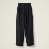 Navy Pinstriped Pants | Miu Miu