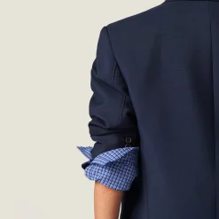 Navy Single-breasted Mohair Coat | Miu Miu