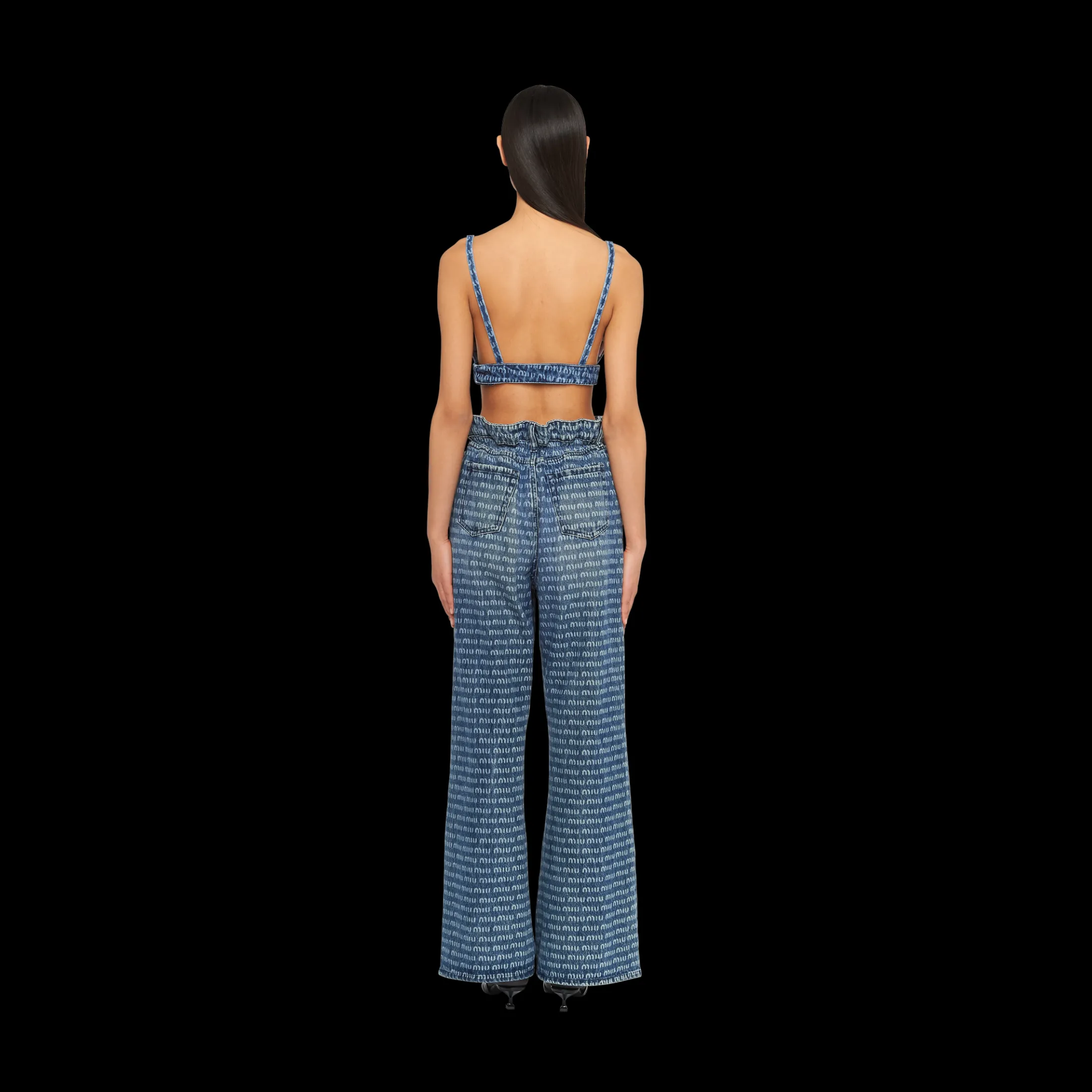 Navy Single-breasted Tweed Top | Miu Miu