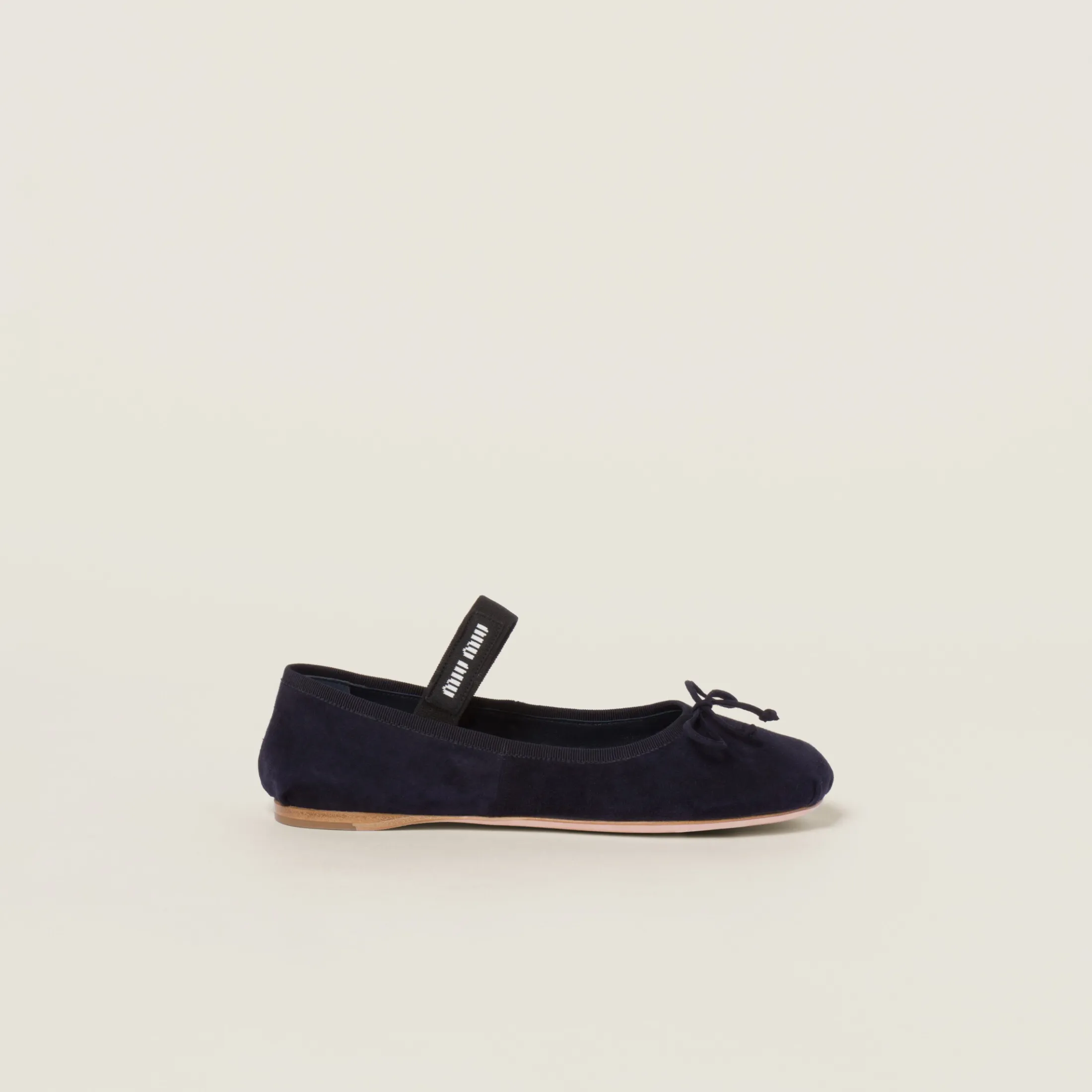 Navy Suede Ballerinas | Miu Miu