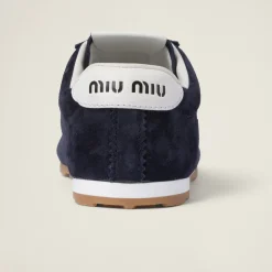 Navy Suede Sneakers | Miu Miu