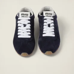 Navy Suede Sneakers | Miu Miu