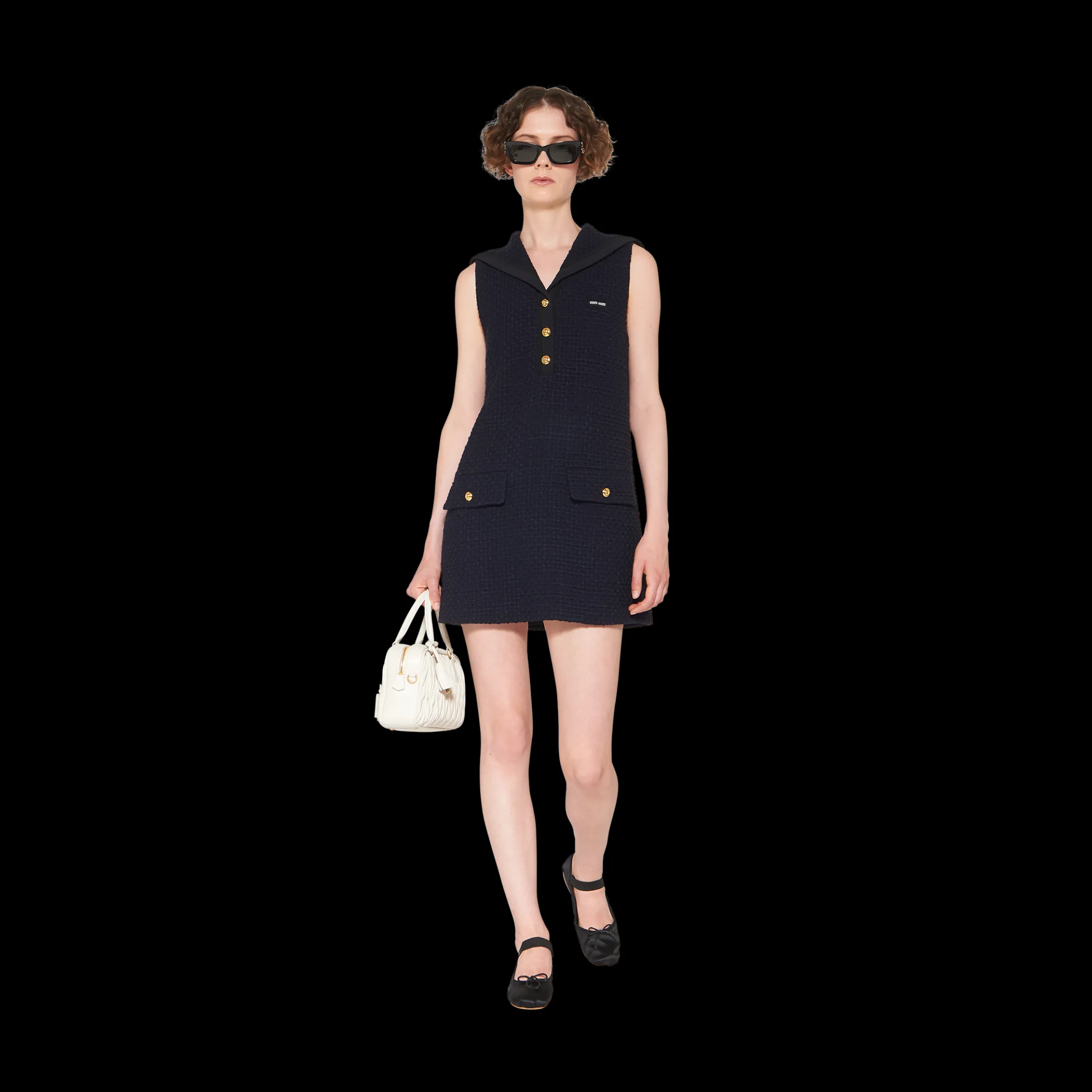 Navy Tweed Mini-dress | Miu Miu