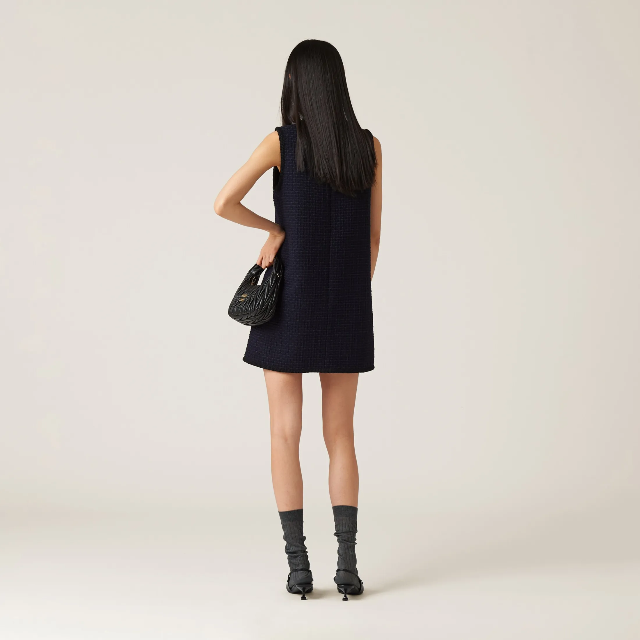 Navy Tweed Mini-dress | Miu Miu