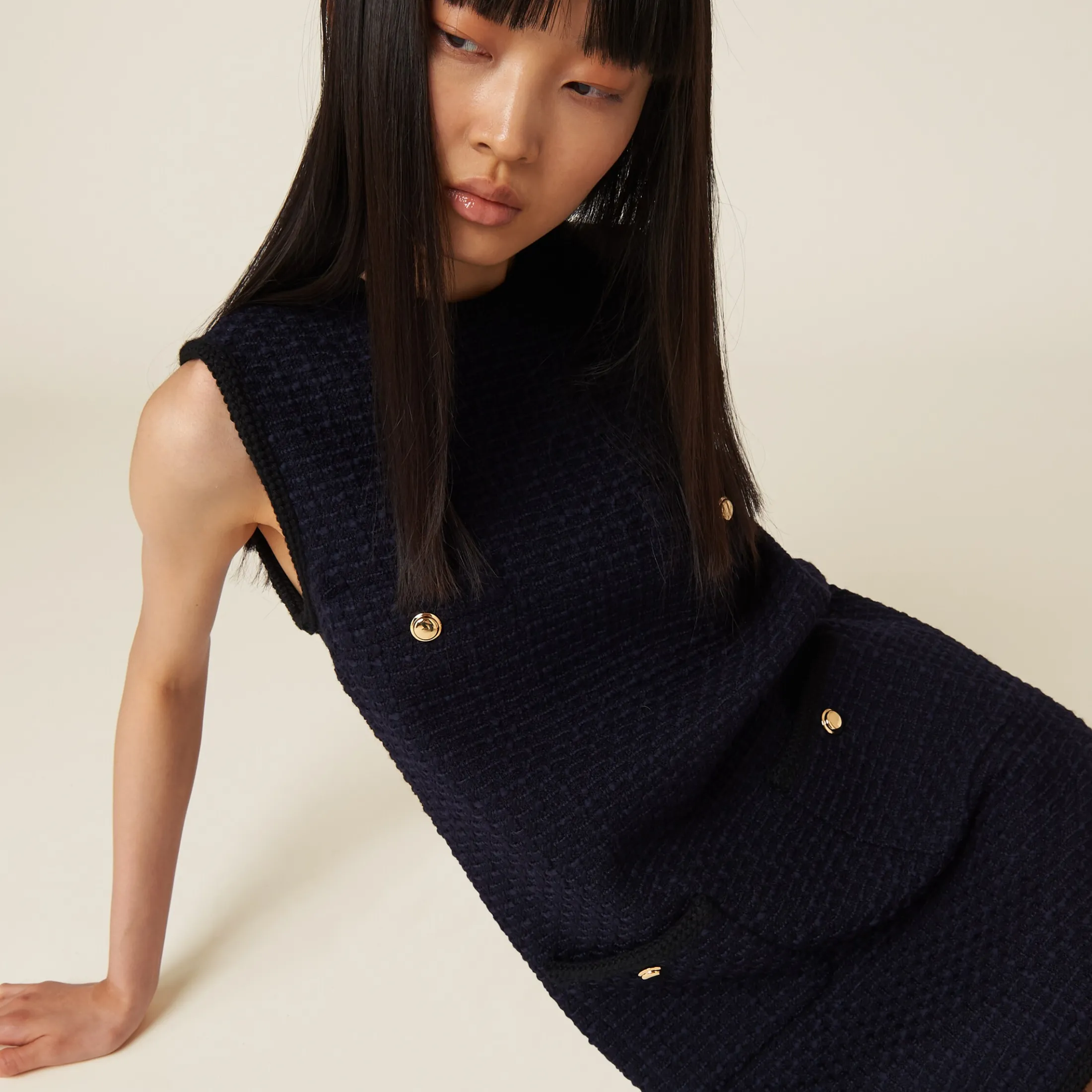 Navy Tweed Mini-dress | Miu Miu