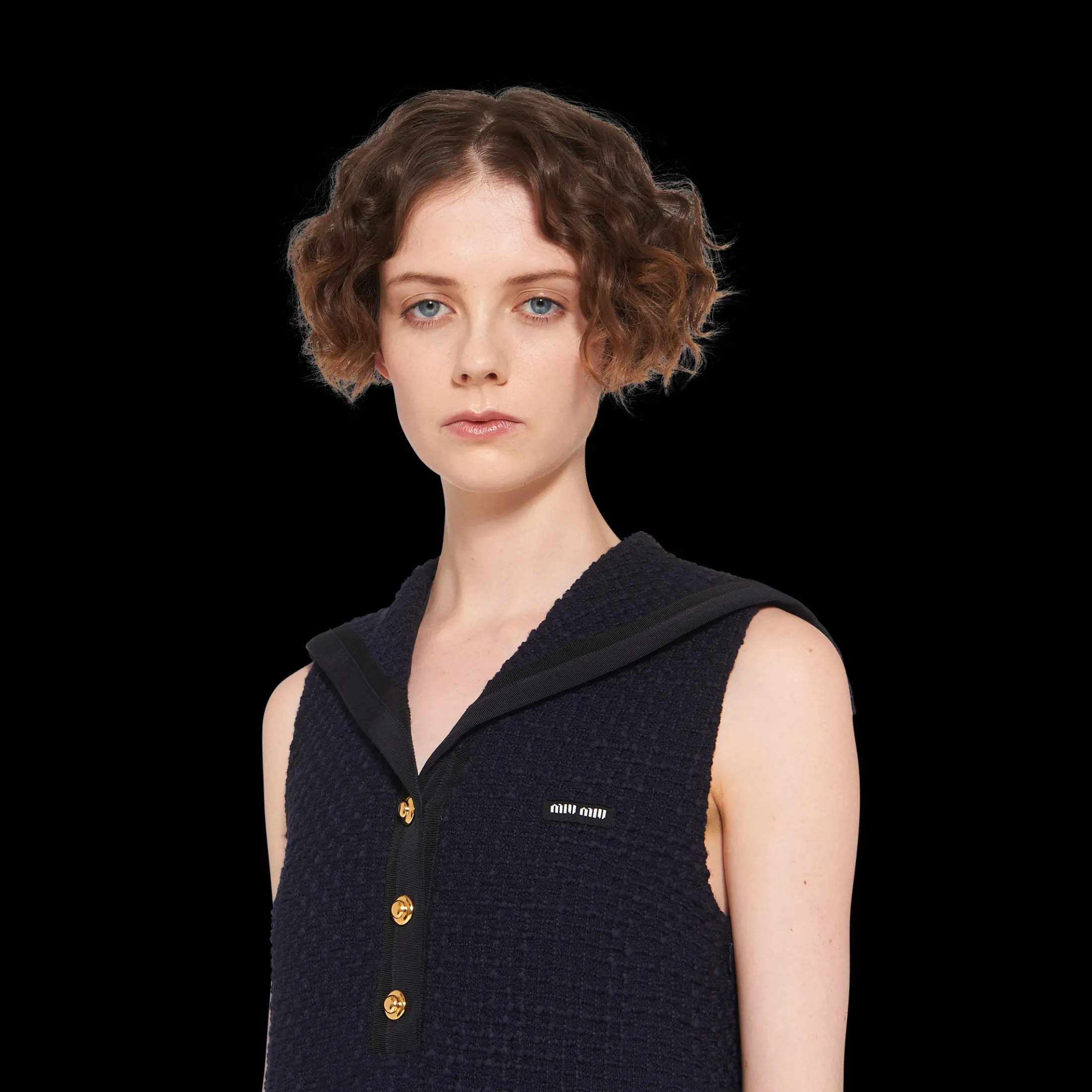 Navy Tweed Mini-dress | Miu Miu