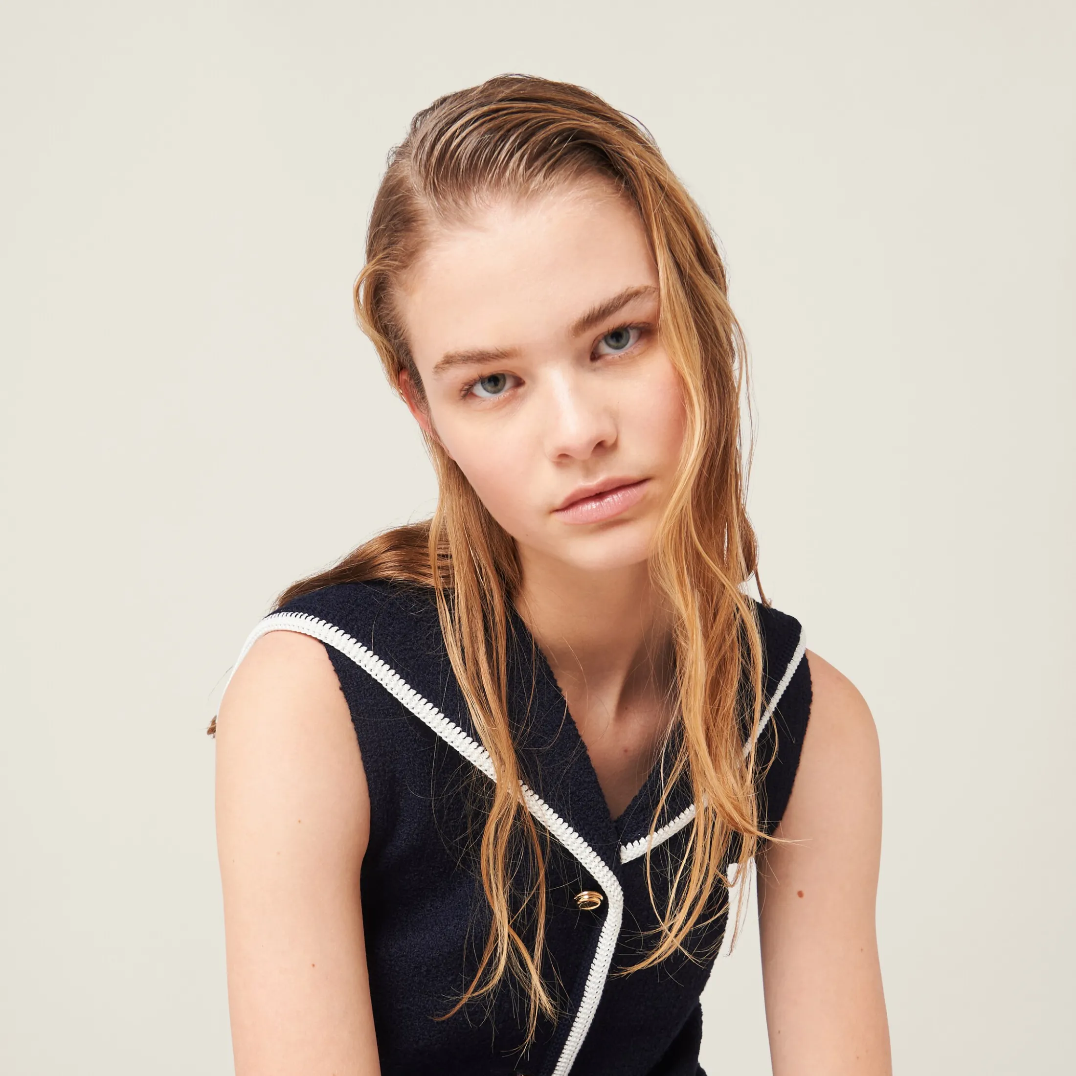 Navy Tweed Mini-dress | Miu Miu