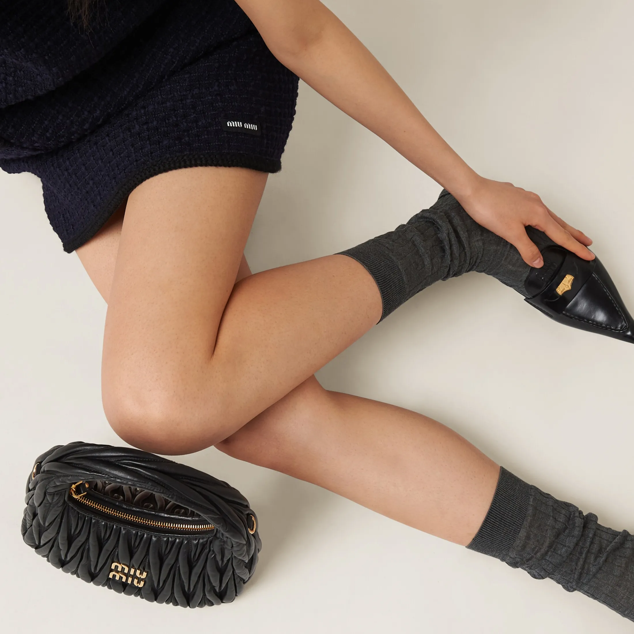 Navy Tweed Mini-dress | Miu Miu